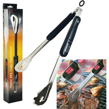 Digital Thermometer BBQ Grill Tongs with LED Light