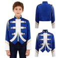 thumbnail image 4 of iiniim Boys Trumpet Honor Guard Team Uniform Long Sleeve Marching Band Jacket Drummer Royal Blue 14, 4 of 7