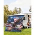 thumbnail image 4 of 4th of July RV Awning Sun Shade Screen 9'X7' Patriotic Eagle Mesh Sunscreen American Flag Fireworks Awning Shade Screen with Zipper UV Blocker Completed Kits Outdoor Canopy for RV Motorhome Camper, 4 of 7