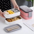 thumbnail image 2 of Lunch Box Kitchen Work Student Outdoor Travel Microwave Heating Food Container Bento Box Storage Snacks Boxes-B, 2 of 8