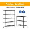 thumbnail image 4 of Cotiro 3-Tier Adjustable Storage Shelving Unit, Heavy Duty Wire Rack with Wheels and Adjustable Feet for Pantry, Garage, Baker's Rack Kitchen Rack (450 lbs/rack), Black, 4 of 7