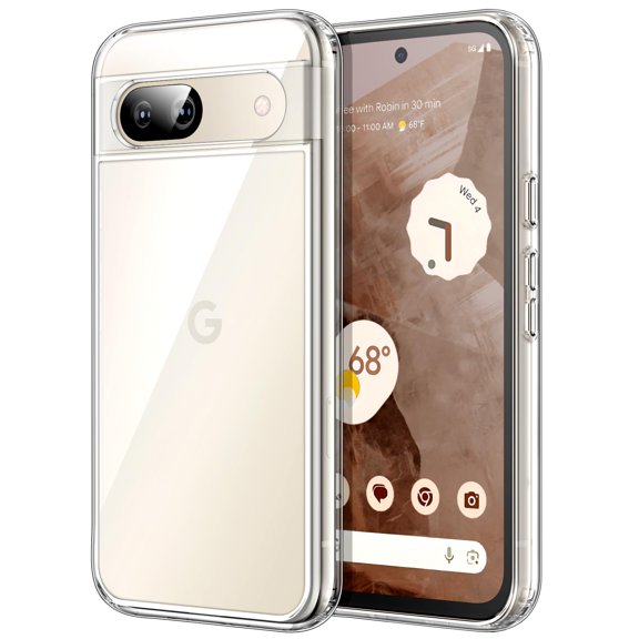 JETech Case for Google Pixel 8a 6.1-Inch 2024, Non-Yellowing Shockproof Bumper Protective Phone Cover, Anti-Scratch Hard PC Back (Clear)