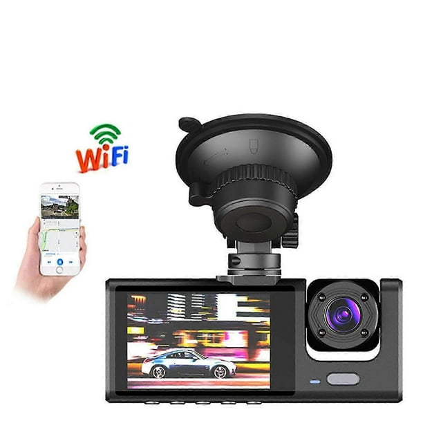 Car Driving Recorder, Three Camera Dash Cam Front and Rear and Interior 1080P Dash Camera, Dvr Dashboard Night Vision Camera