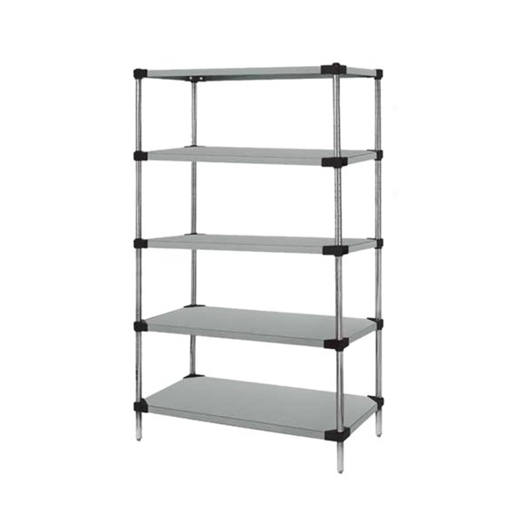 Quantum Storage Systems Solid 5-shelf Starter Unit - 18" x 36" x 63" - Stainless Steel