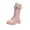 Pink, variant on CAICJ98 Girl Boots Lace Up Mid Calf Combat Boots Fashion Round Toe Side Zipper Lug Sole Punk Goth Riding Boots for Girls (Little Kid/Big Kid),2.5