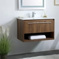 thumbnail image 2 of Elegant Decor VF43030WB 30 in. Single Bathroom Floating Vanity in Walnut Brown - 24 x 18.31 x 19.69 in., 2 of 14