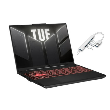 ASUS TUF 16” WUXGA 144Hz Gaming Laptop | AMD Ryzen 7 7445HS 3.2GHz | NVIDIA GeForce RTX 4050 | Backlit | Webcam | 32GB RAM DDR5 | 2TB SSD | Windows 11 Home | Bundle with USB 3.0 Hub