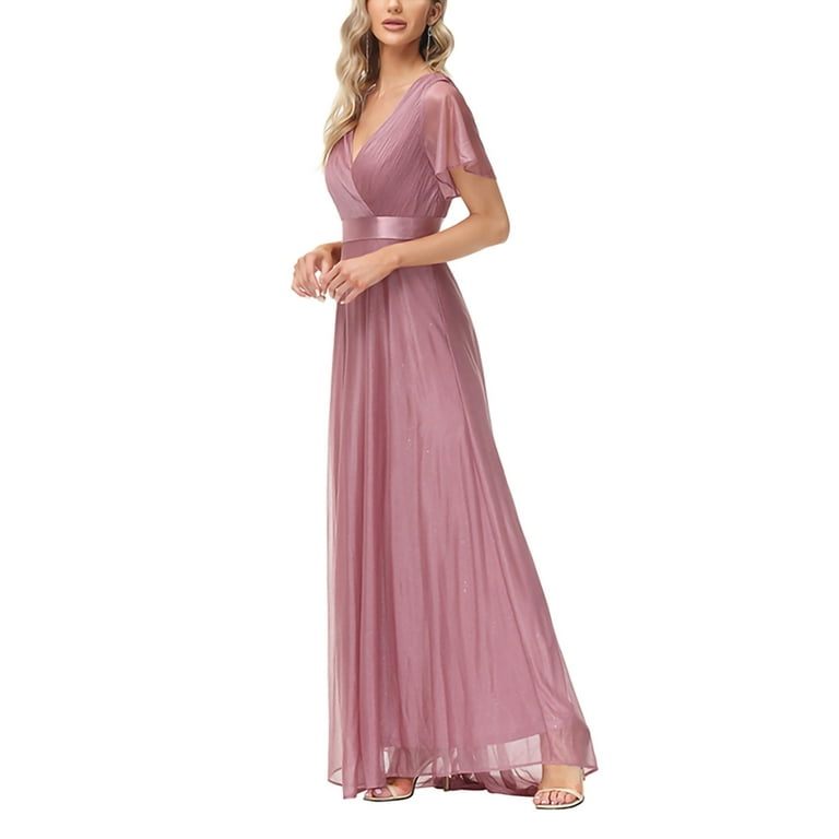 Bright pink chiffon dress cheap