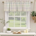 thumbnail image 2 of 2 Pack Valances for Window, Colorful Geometric Plaid Short Curtains for Kitchen Bedroom Living Room, Simple Vintage Grid Beige Rod Pocket Small Window Treatment Valance Drapes 42 x 18 Inch, 2 of 8