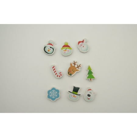 Holiday Time Novelty, Erasers, 9-Pack