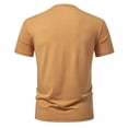 thumbnail image 4 of oqasdz Mens T Shirts Knit Button Closure Short Sleeve Henley Shirt Top Patchwork Color Fashion Versatile Work Business Casual Outdoor Tshirts, 4 of 7