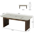 thumbnail image 2 of Tribesigns Farmhouse 70.86-inch Rectangle Wood Dining Table for 6-8 People, Modern Large Kitchen Table Dinner Table for Kitchen Dining Room, Lighter Grey &Brown, 2 of 5