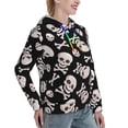 thumbnail image 6 of Junzan black white Skull bone for Women's Hoodie, Hooded Sweatshirts Workout Sweat Pullover Hoodie for Women Long Sleeve Fall Hoodie-Medium, 6 of 7