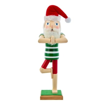 Kurt Adler 9-Inch Wooden Mushroom Santa Nutcracker - Whimsical Holiday Decor, Festive Tabletop Figure