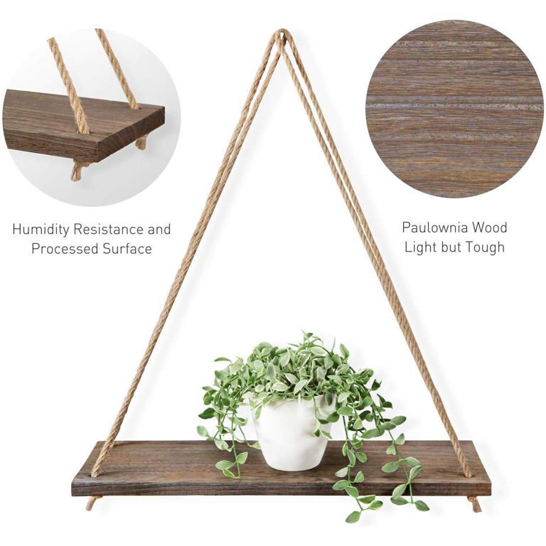 Set of 2 Rustic Light Wood Bathroom Bedroom Kitchen Hanging