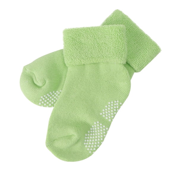 WHAMVOX Baby Socks for Boys and Girls Autumn and Winter Newborn Cotton Thickening Loose Mouth Children Socks Size for 1-3 Years Old (Milk Green)
