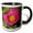 Black/White, variant on 3drose, Macro Photograph of a Hot Pink Purslane Flower in Bloom., 11oz Two-tone Black Mug