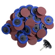SATC 51PCS 2 inch 36 60 80 120 240 Grit Aluminum Oxide Roll Lock Sanding Grinding Discs Set W/ Holder Die Grinder Quick Change Disc Kit