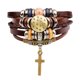 thumbnail image 1 of Pulseras de cuero multicapa para hombre y mujer, 1 of 2