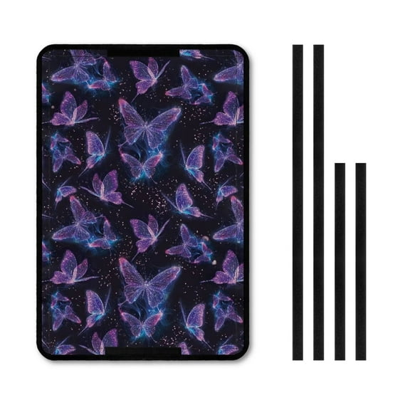 XYZCANDO Butterfly RV Door Window Shade Universal RV Sun Shade Foldable RV Window Cover with Hook and Loop 300D Polyester Camper Blinds for Travel Trailers Camper Blackout Shades for Women Black