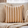 thumbnail image 2 of Unique Bargains Striped Linen Throw Pillow Covers Decorative Cushion Cases Brown, 2 of 6