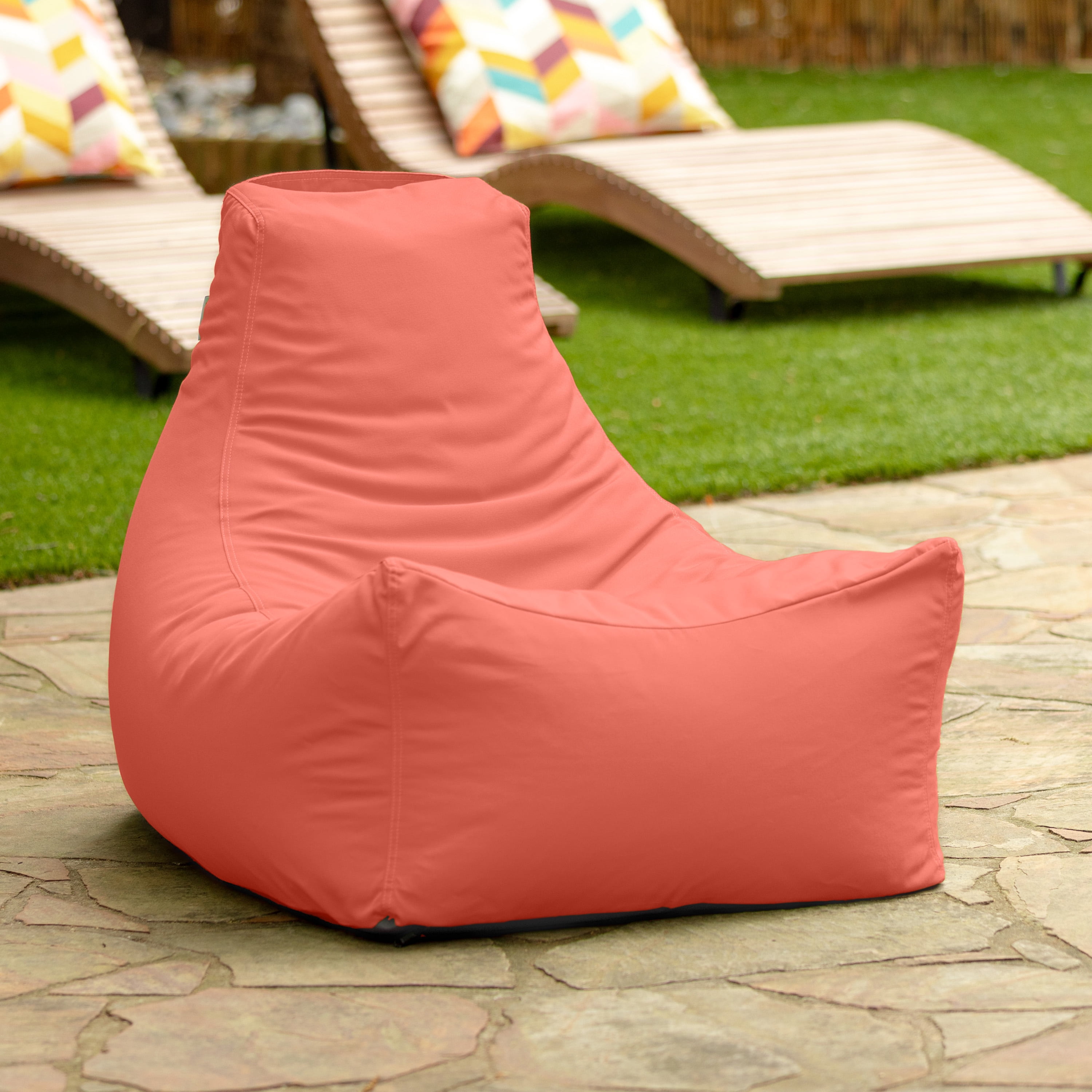 Jaxx Juniper Outdoor Bean Bag Patio Chair & Poolside Lounge, Flamingo Pink Sunbrella