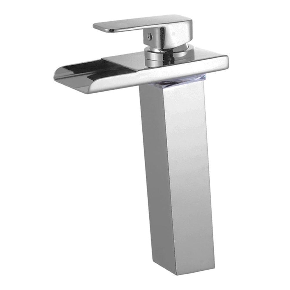 Chrome Waterfall Bathroom Sink Faucet Single Handle Basin Vessel Mixer Tap Tall 