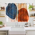 thumbnail image 2 of Boho Geometric Kitchen Curtains 72 Inch Length, Farmhouse Abstract Retro Stripes Motifs Grommet Top Bedroom Living Room Curtains, Light Filtering Cafe Curtain Drapes 2 Panels Set 104''x72'', 2 of 9