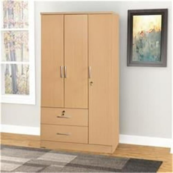 72 x 36 x 20 in. Symphony Wardrobe Armoire Closet with Two Drawers, Maple