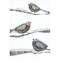 Pictura Three Aubergine Birds Unique and Special Beauty Valerie Valerie Feminine Birthday Card for Her / Woman