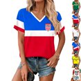 thumbnail image 6 of 2026 USA Soccer Jersey for Women, V-Neck Short Sleeve America Soccer Shirt, American Soccer Fan Jersey for Game Day Stadium Watch Party Casual Summer Wear (L, #BU), 6 of 6