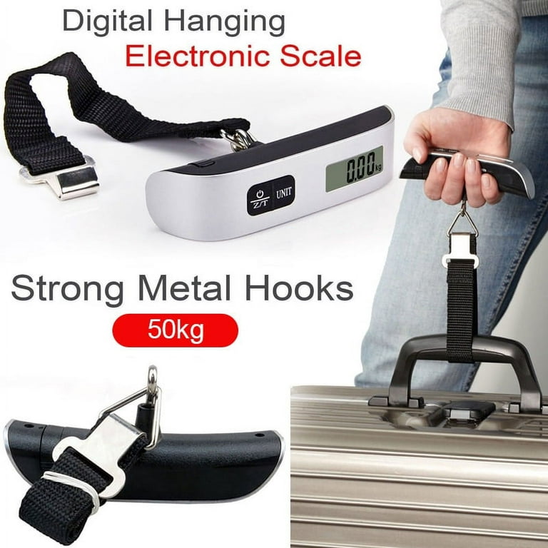 Portable LCD Digital Scale 50kg/110lb Electronic Balance Luggage Hanging Scale  Suitcase Travel Weighing Baggage Weight Tool Set Color: Type B (kg lb g oz)