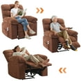 thumbnail image 4 of Recliner Chair for Adult, Recliner with Massage&Heating, Extra Wide Manual Recliners, Upholstery Overstuffed Soft Rocking Sofa Chair, Brown, 4 of 8