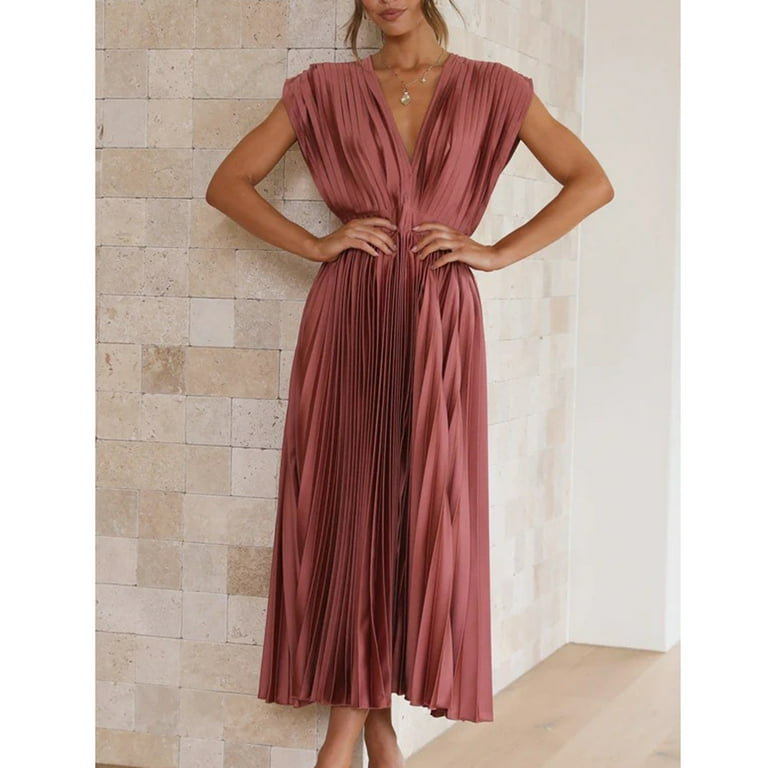 solid tie backless ruched dress Halter tie neck backless gown main image 1