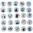 thumbnail image 2 of Juego de botones redondos para calendario de adviento navideño con números del 1 al 25 para decoración de regalos, cintas, bolsas de tela y paquetes, 2 of 9