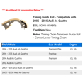 Timing Point Rail Timing Guide Rail - Compatible with 2005 - 2015 Audi A6 Quattro 2006 ...