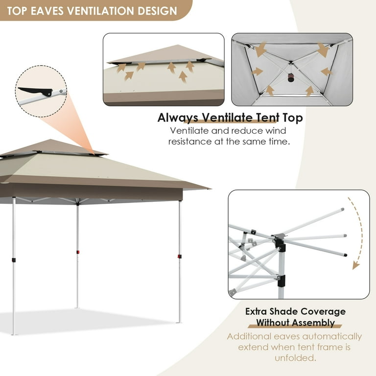LAZY BUDDY 12' x 12' Pop up Canopy Tent with Shade Cover