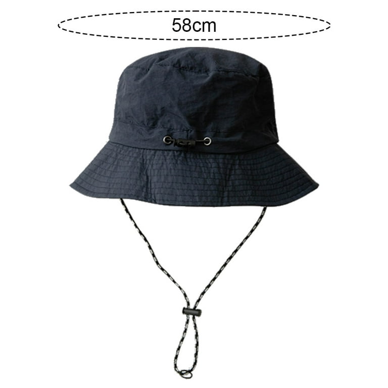 Wide Brim Foldable Sun Bucket Hat, Summer String Hat Cap, Fishing & Beach  Travels 
