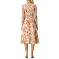 thumbnail image 3 of Juniors Summer Boho V Neck Lace Insert Waist Midi Floral Sundress, 3 of 5