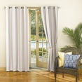 thumbnail image 4 of Sun Zero Valencia Cabana Stripe Indoor/Outdoor Uv Protectant Room Darkening Grommet Curtain Panel, 54"X95", Khaki, 54"X95", Khaki/Stripe, 4 of 7