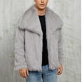 thumbnail image 4 of safuny Men's Fur Cardigan Coat Large Lapel Long Sleeve Jacket Warm Soft Solid Stylish Casual Winter Outerwear Gray L, 4 of 8