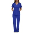 thumbnail image 5 of FNFYFH Scrubs for Women Set Medical Uniform V-Neck Top and Straight Leg Pants Soft Stretch Workwear with Pockets, 5 of 8