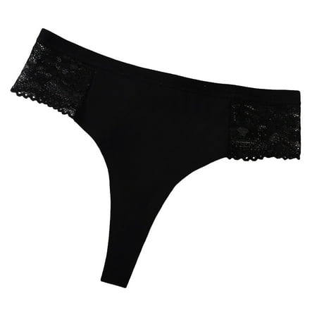 4 Packs Women s Underwear Lace Ladies Comfortable Cotton Crotch Seamless Ice Silk Briefs Panties for Women S Black