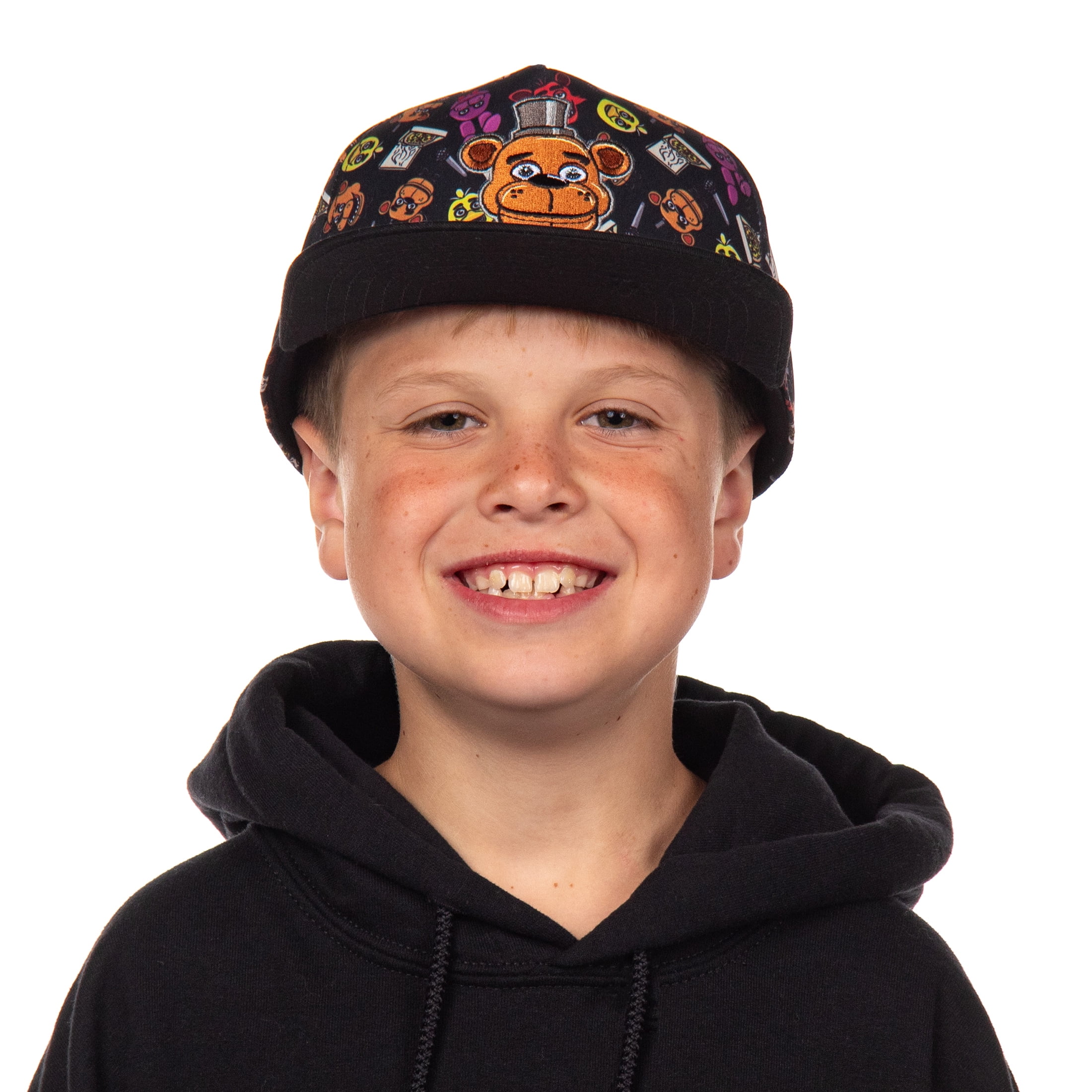 Five Nights at Freddy's Hat Youth AOP Freddy Chica Bonnie Foxy OSFM Adjustable Snapback Baseball Cap