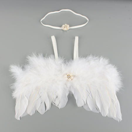 Yosoo Newborn Infant Angel Feather Wings Costume Photography Props for Babies Kid's