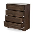 thumbnail image 6 of 4 Drawer Dresser with Handles, Accent Cabinet for Living Room, Entryway and Hallway, Dark Brown, 6 of 14