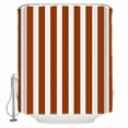 thumbnail image 2 of Burnt Orange Stripe Waterproof Fabric Shower Curtain, Farmhouse Striped Abstract Art Shower Curtain for Bathroom Curtains Bathtubs Hotel Washable Shower Curtains with 12 Hooks Standard 60x72, 2 of 6