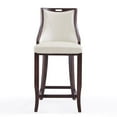 thumbnail image 2 of Manhattan Comfort Emperor 27" Faux Leather Counter Stool in Pearl White/Walnut, 2 of 2