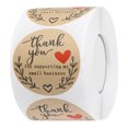 thumbnail image 1 of Pegatinas de papel Kraft de agradecimiento etiquetas autoadhesivas hechas a mano decoración de pastel de fiesta de boda regalo 500 Piezas tholdsy EL001767-00, 1 of 2