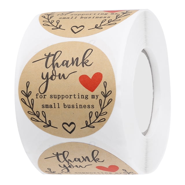 Pegatinas de papel Kraft de agradecimiento etiquetas autoadhesivas hechas a mano decoración de pastel de fiesta de boda regalo 500 Piezas tholdsy EL001767-00